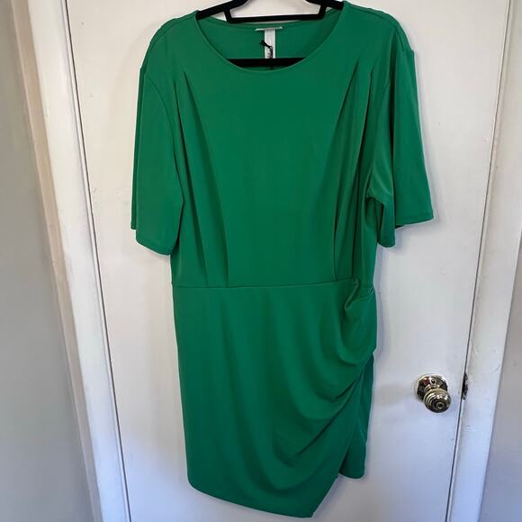 New womans future collective green ruched above knee dress size large - Picture 2 of 8